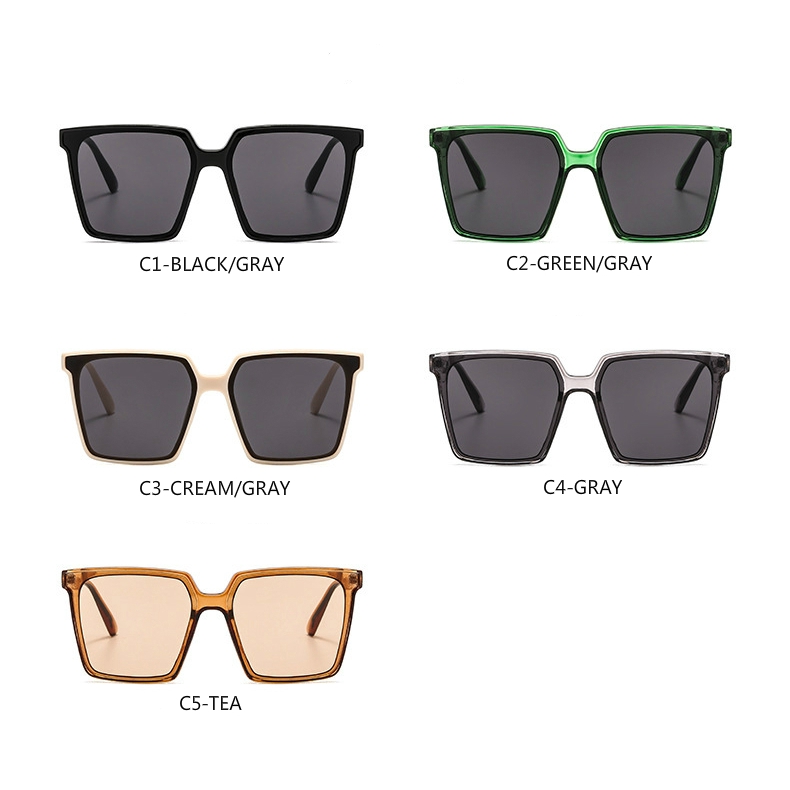 Fashion big box square Korean style personalized sunglasses with metal hinge