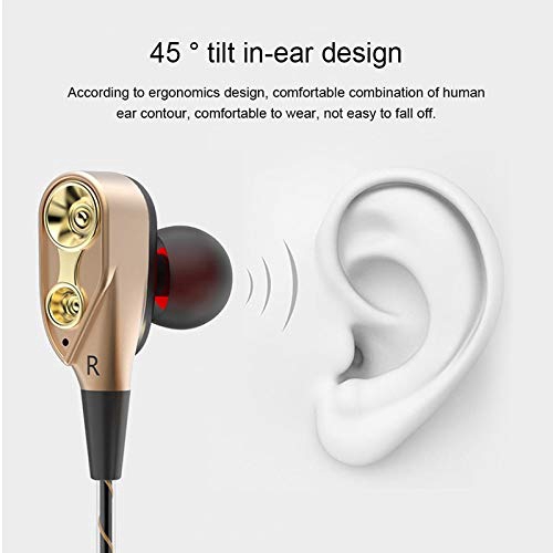 Earphone In-Ear Stereo 3.5mm High Bass Dual Drive dengan Mikrofon untuk Komputer