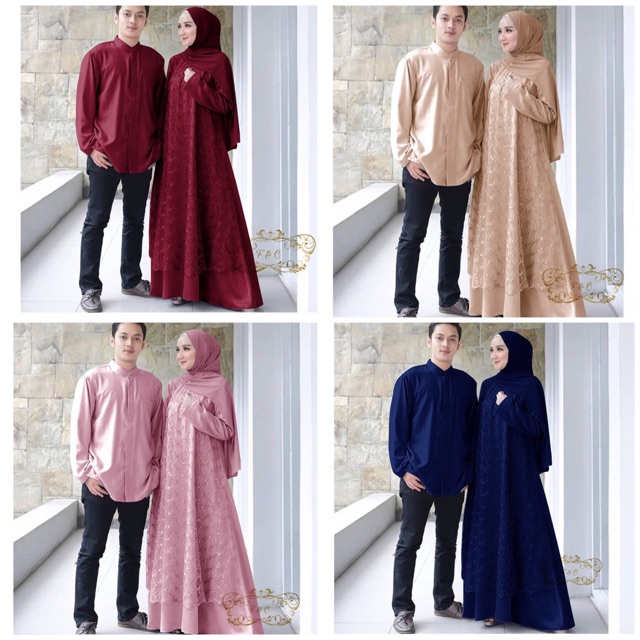 BAJU SARIMBIT PASANGAN KEBAYA BROKAT KONDANGAN MODERN MAXY TUNANGAN DRESS TERBARU FASHION WANITA GAM