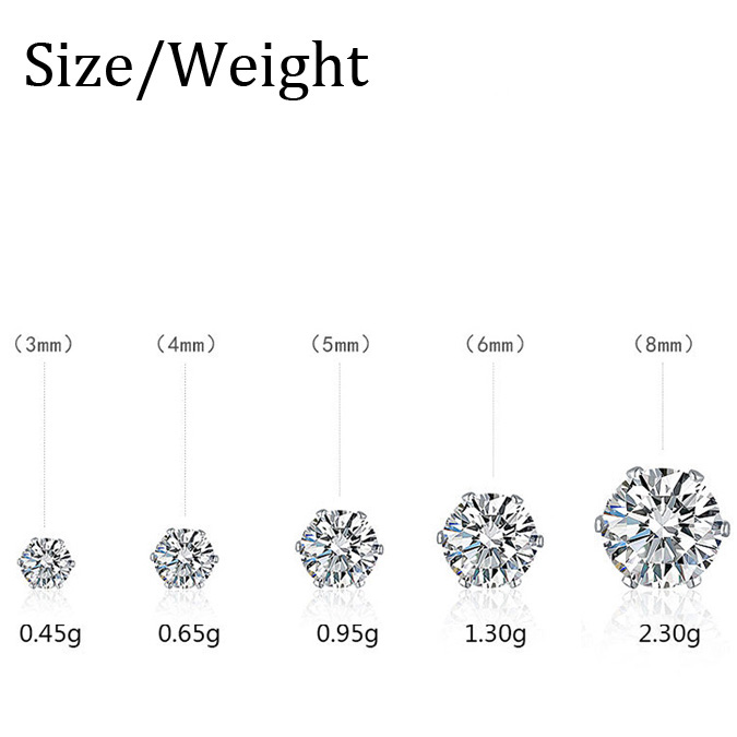 Anting Tusuk Sterling Silver 925 Hypoallergenic Gaya Korea Dengan Zircon Untuk Wanita