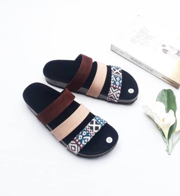 SB ~ SANDAL BIRKEN WANITA ETNIC SUEDE