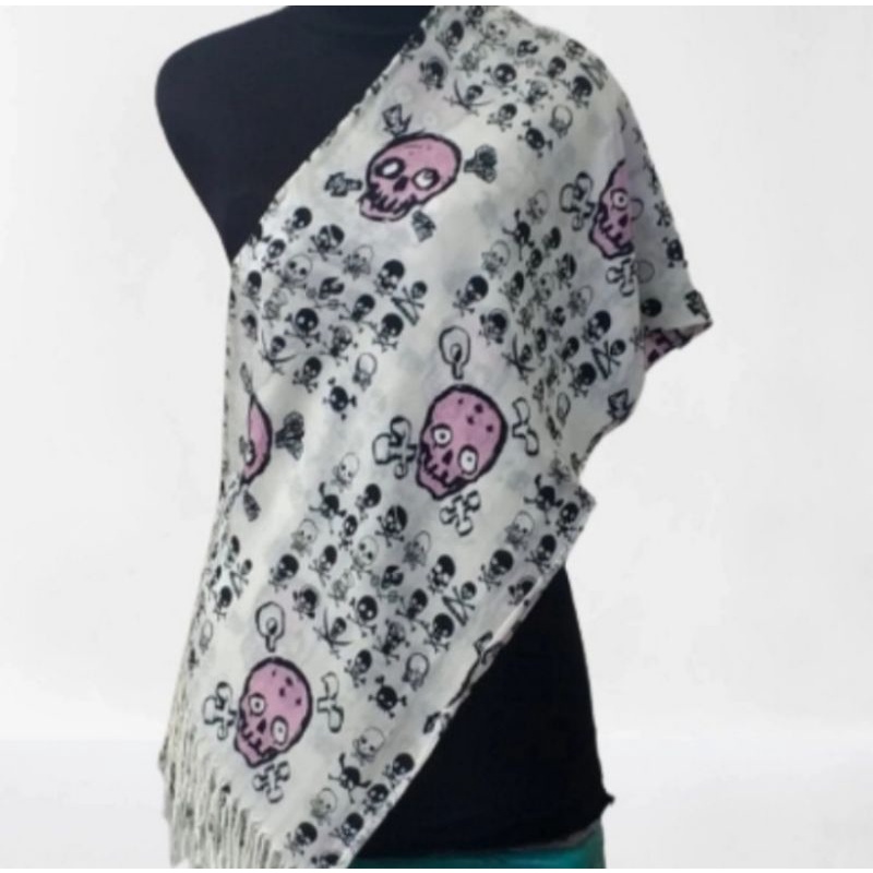 PASHMINA MOTIP TENGKORAK /SYAL MOTIP TENGKORAK /SCARF