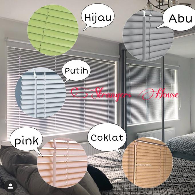 Kerai plastik tirai Jendela Gulung roller blind horizontal blind krei
