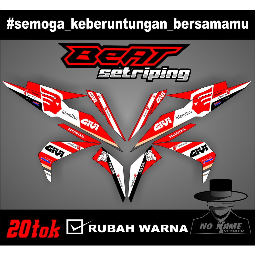 Striping stiker setiker Motor Beat esp (20tok) motif moto gp idemitsu - 2016 2017 2018 2019 / Fi New Esp Iss Variasi Honda