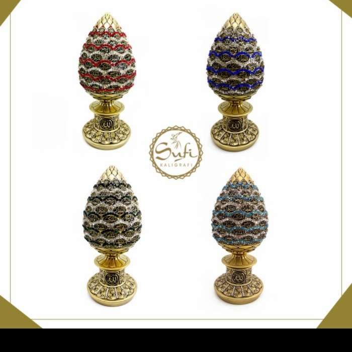 Hiasan Meja - Miniatur Hiasan Meja Asmaul Husna Batu Kristal Import Turki