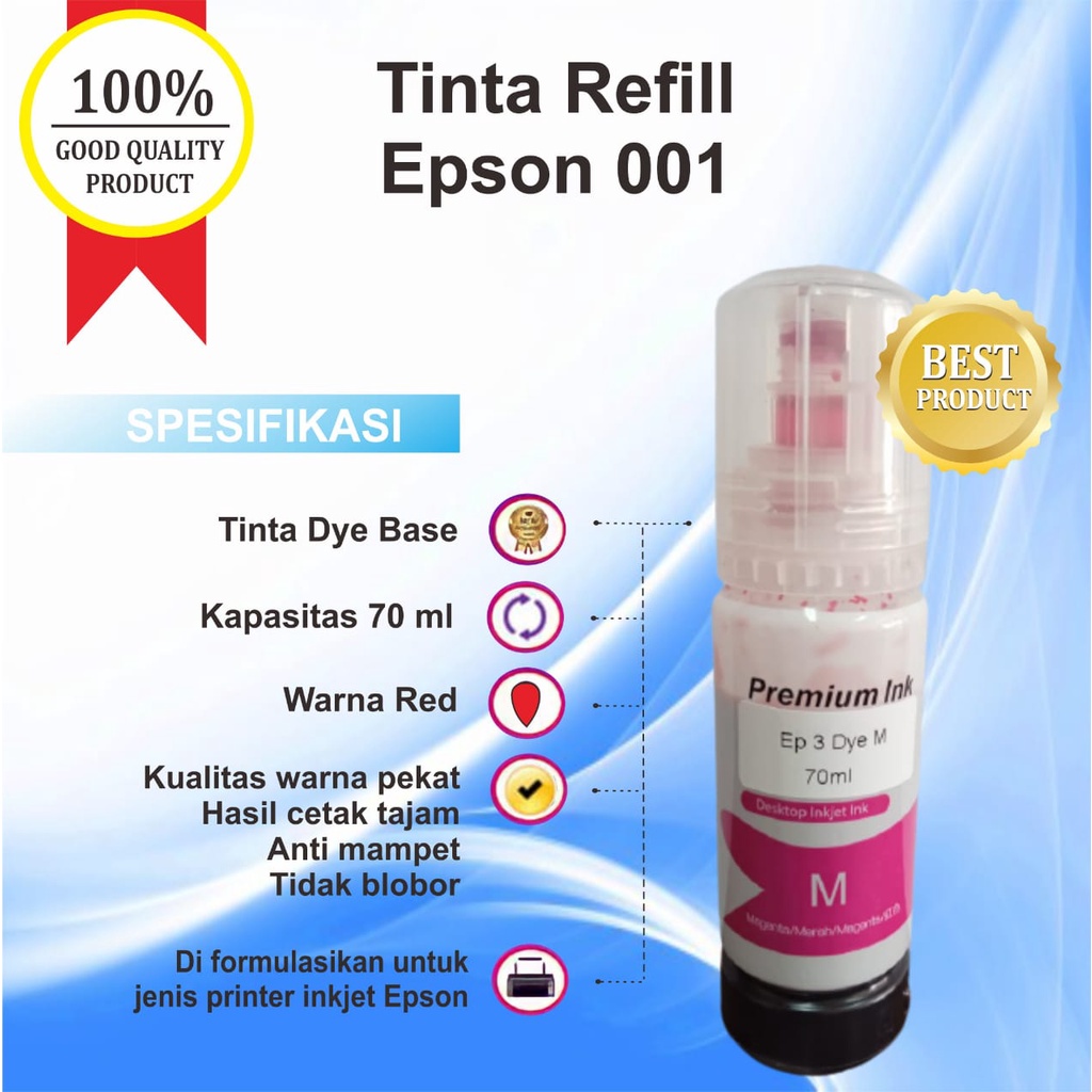 Refill Tinta 001 Premium Refill printer Epson L4150 L4160 L6160 L6170