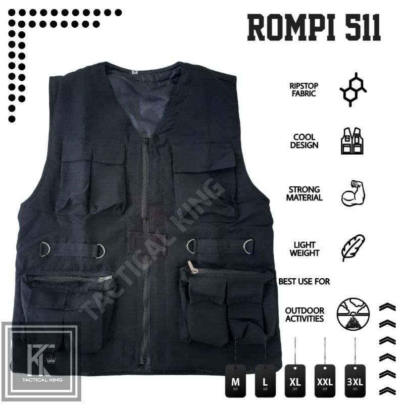 Rompi Motor Vest Pria Anti Angin Dan Air Multifungsi Korea Style Premium Quality