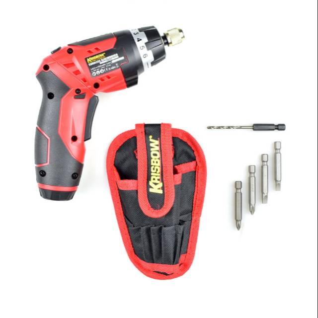 Mesin bor obeng tanpa kabel KRISBOW CORDLESS SCREWDRIVER LAMP