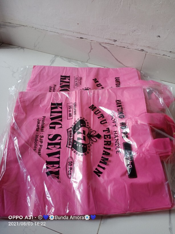Kantong Plastik  Soft Handle Polos 1pak Isi 50pcs