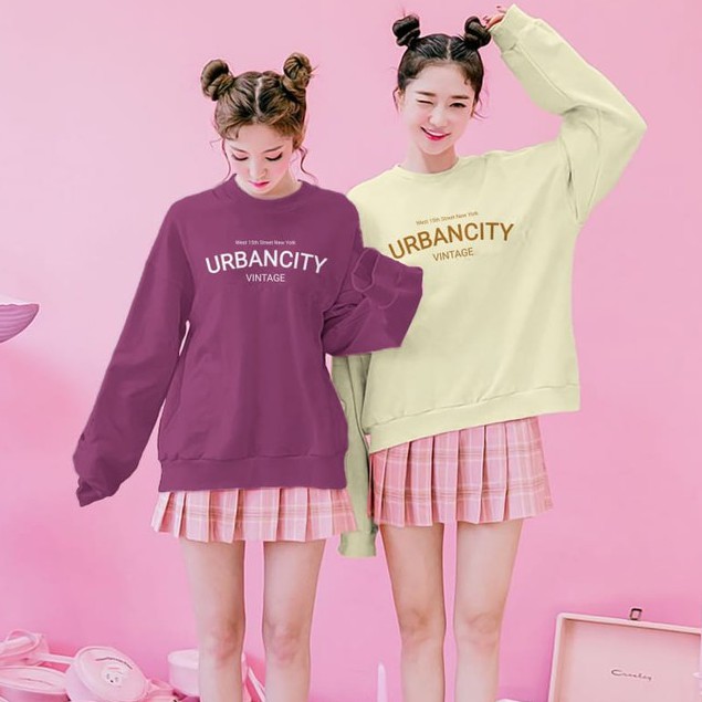 Sweater Urban City VIntage - Atasan Wanita Dan Pria - Bahan Fleece - Allsize-Taro