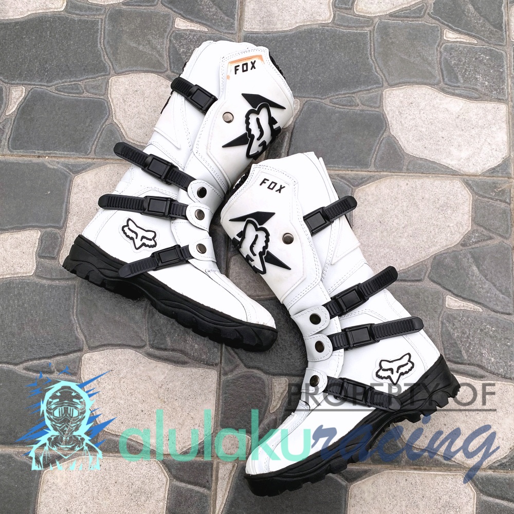 Sepatu Trail Boots SV Motocross MX Lokal Premium Best Quality - Simple White