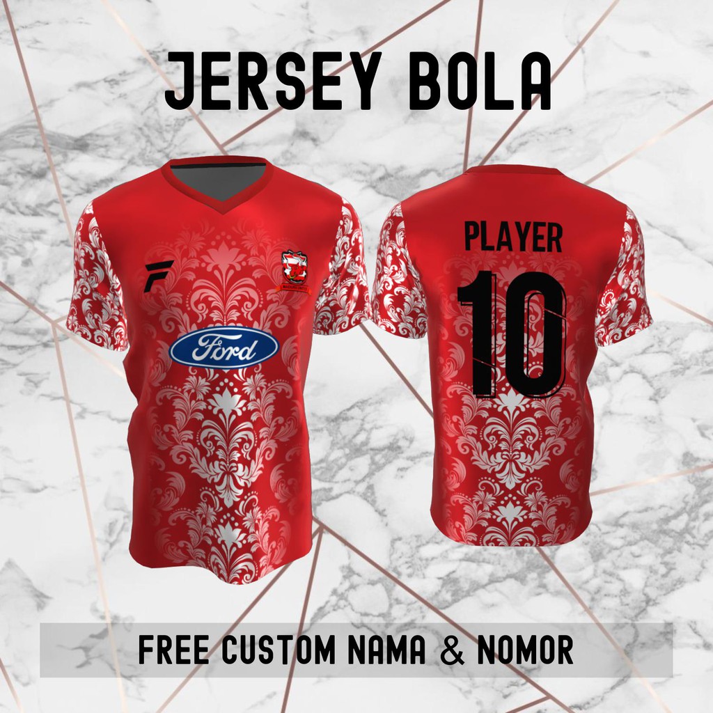 Jersey Batik Madura United Klub Bola Baju Kaos Custom Nama dan Nomor Punggung - 999