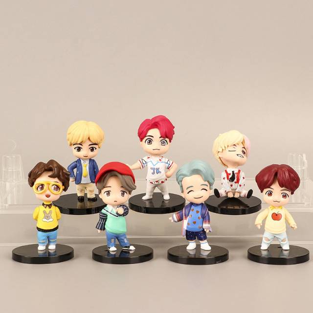 [ READY STOK ] BTS Mini Figure Pop Up Unofficial Rm Jin Suga Jhope Jimin V Jungkook Doll Bangtan