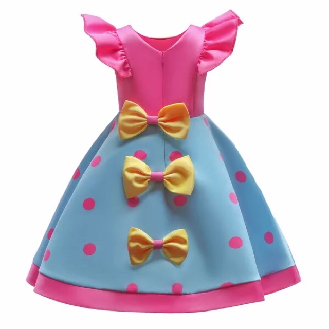 GA2599 KATHLEEN DRESS RAINBOW GAUN PESTA ULANG TAHUN ANAK CANDY PINK KUNING BIRU HEART LUCU BAGUS