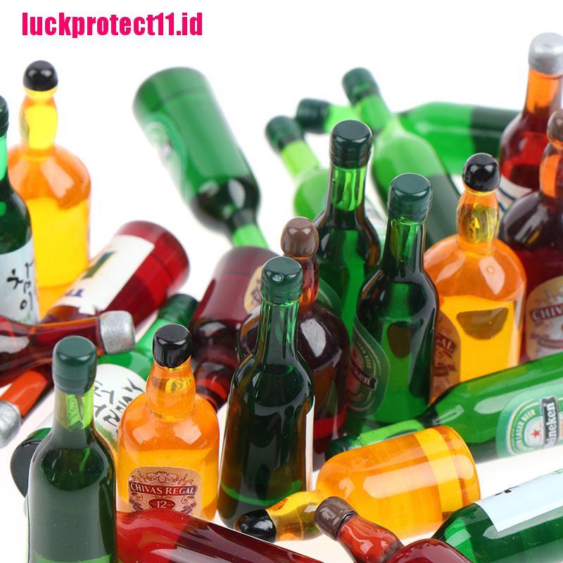 Lucktoy 8pcs Miniatur Botol Wine Skala 1: 12 Untuk Aksesoris Dapur Rumah Boneka