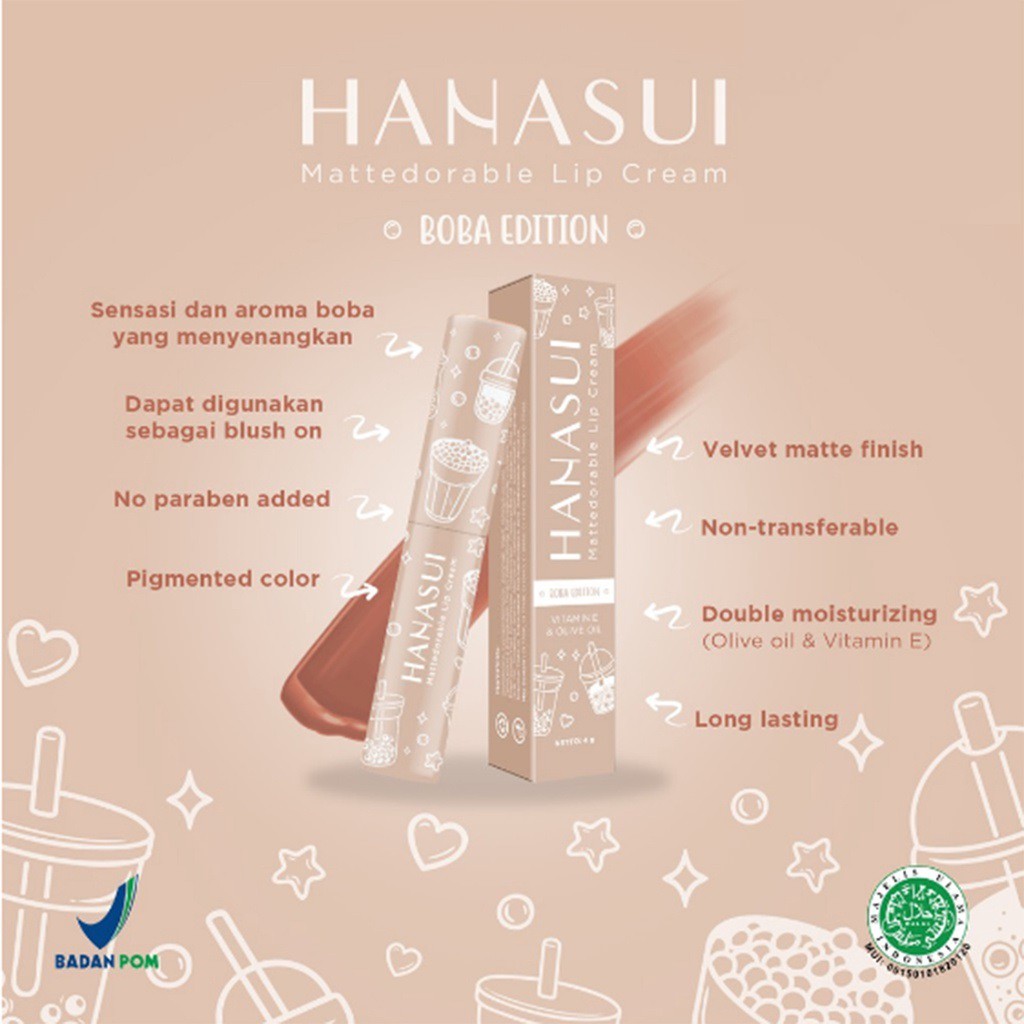 TIKTOK - HANASUI MATTEDORABLE LIPCREAM/ hanasui mattedorable lipcream boba edition