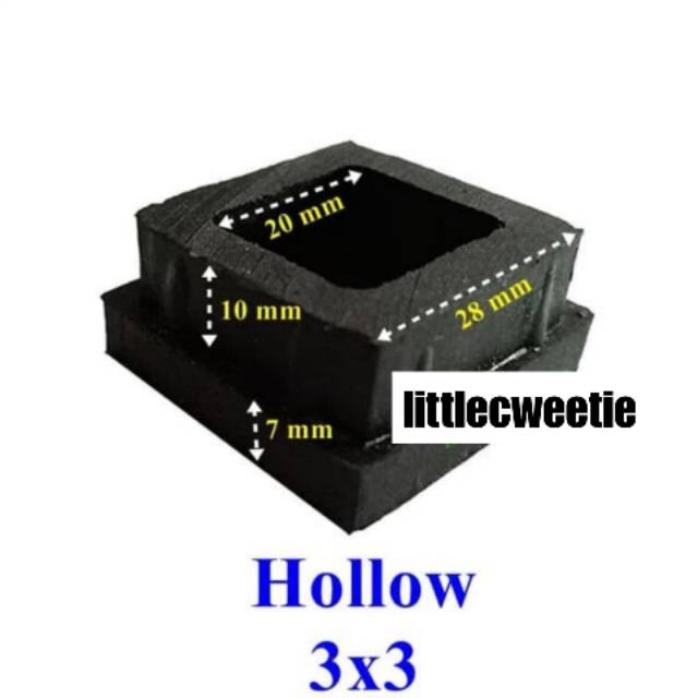  ALAS  KAKI  KURSI MEJA  BESI  HOLLOW HOLO 3X3 KARET 1 PCS 