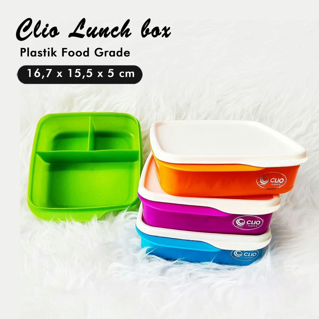 lunch box clio kiyoto plastik food save sni - box makan skat - kotak bekal makanan - box clio warna -kotak tempat makanan