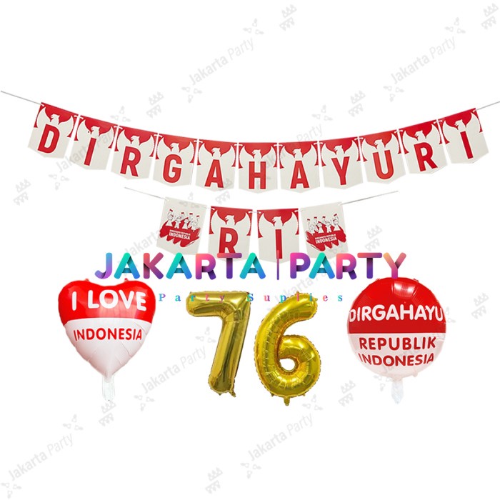 Jual Balon Paket Dirgahayu Ri Paket Hut Ri Paket Dekorasi Merah