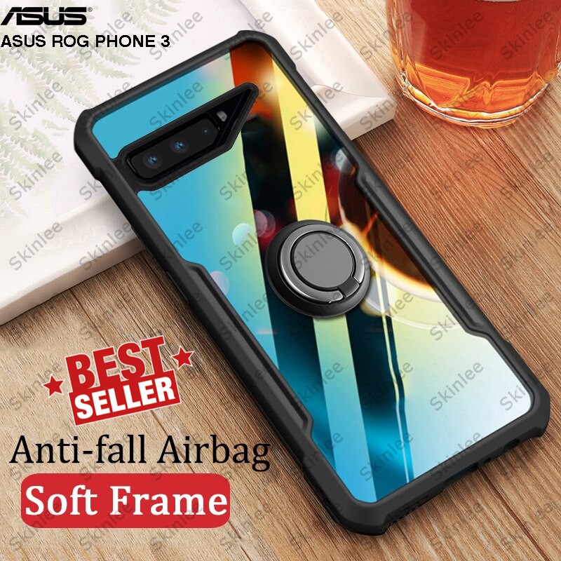 Case Asus ROG PHONE 3 Transparan CLEAR JAZZ SERIES Casing Miror Armor Standing RING MAGNETIC