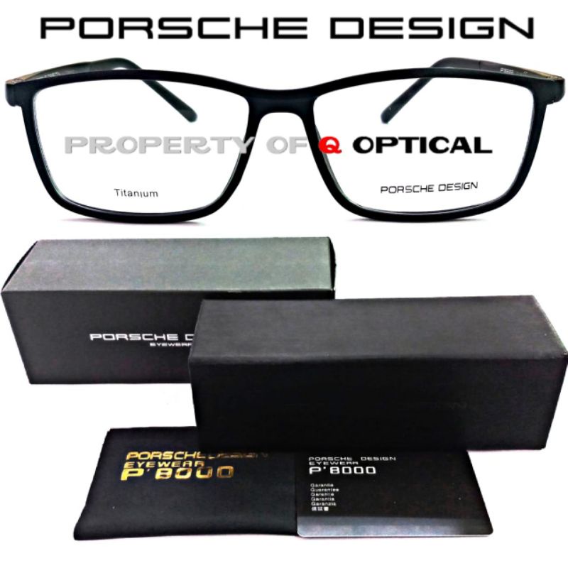 Kacamata Frame Pria Porsche Design P8228-E Titanium Matte Black Model Elegan