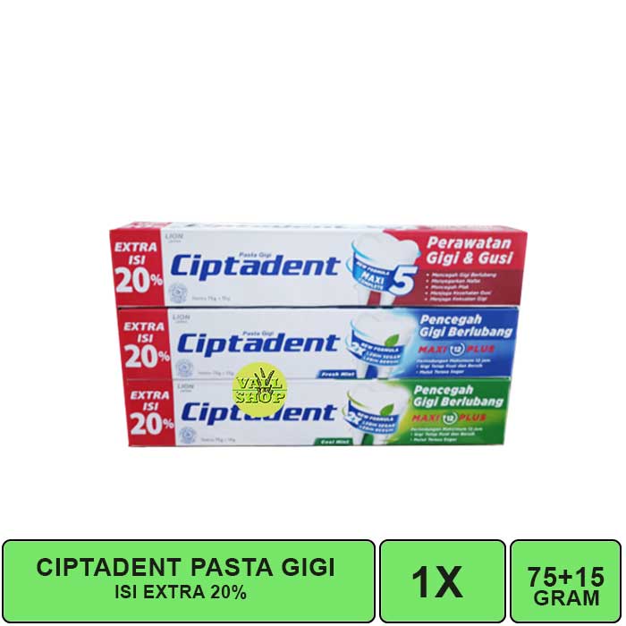 VS. CIPTADENT PASTA GIGI EXTRA ISI 20% (75+15 GRAM)