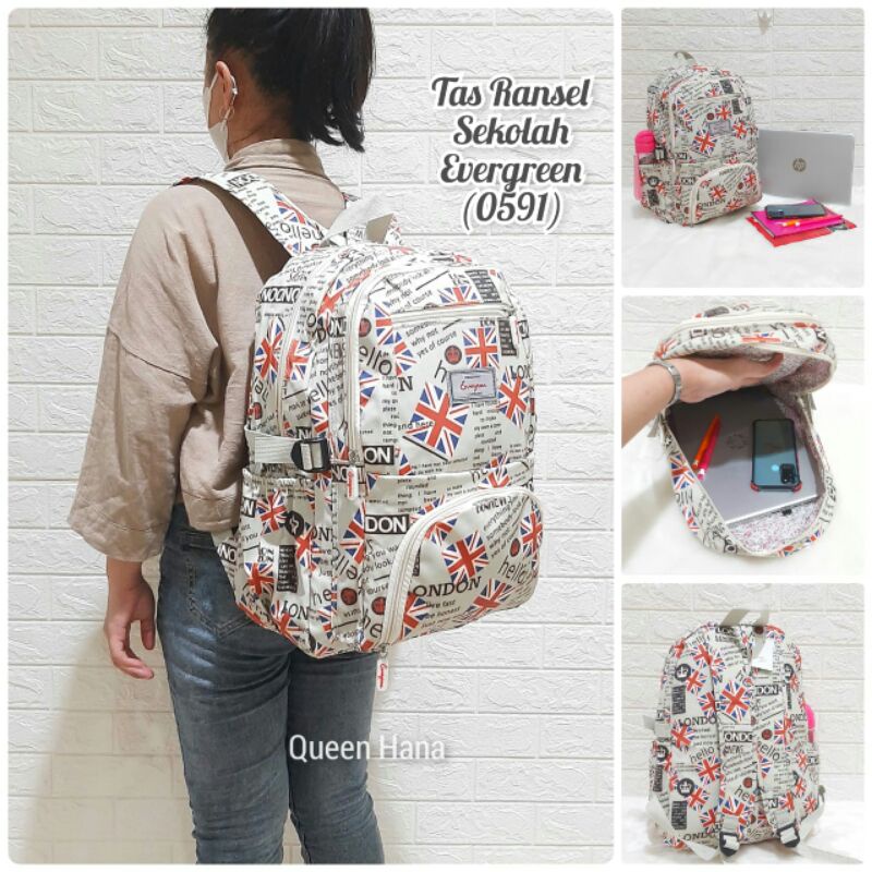 New Tas Ransel Sekolah Tas Ransel Anak Remaja Wanita Evergreen