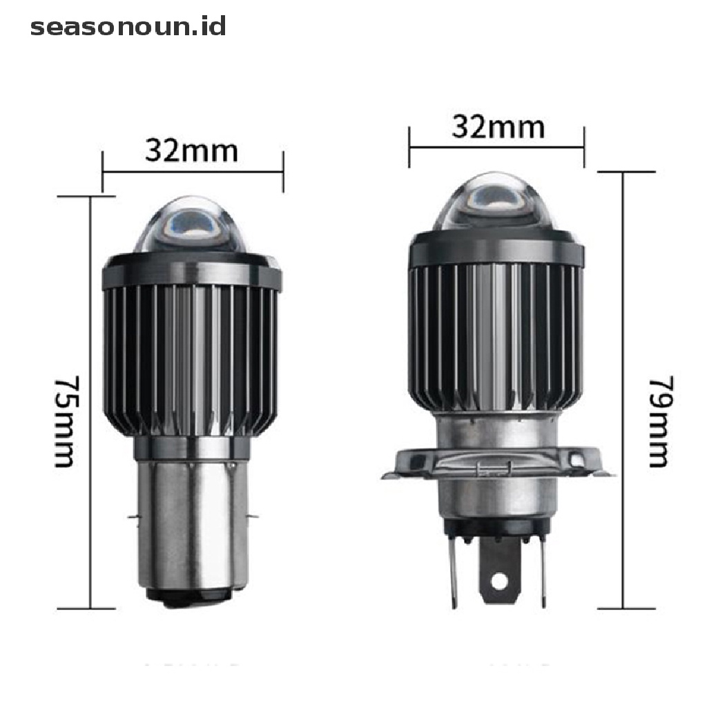 (seasonoun) Lampu Depan Motor LED H4 H6 BA20D CSP Warna Putih