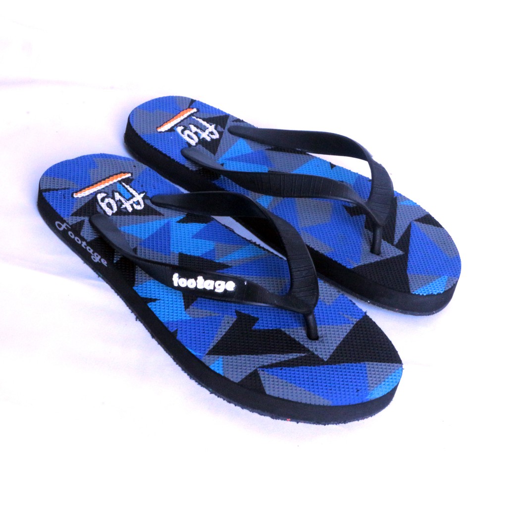 Sandal Japit Distro Cowok Cewek | Sendal Jepit Casual Karet Pria Wanita Footage JP-02