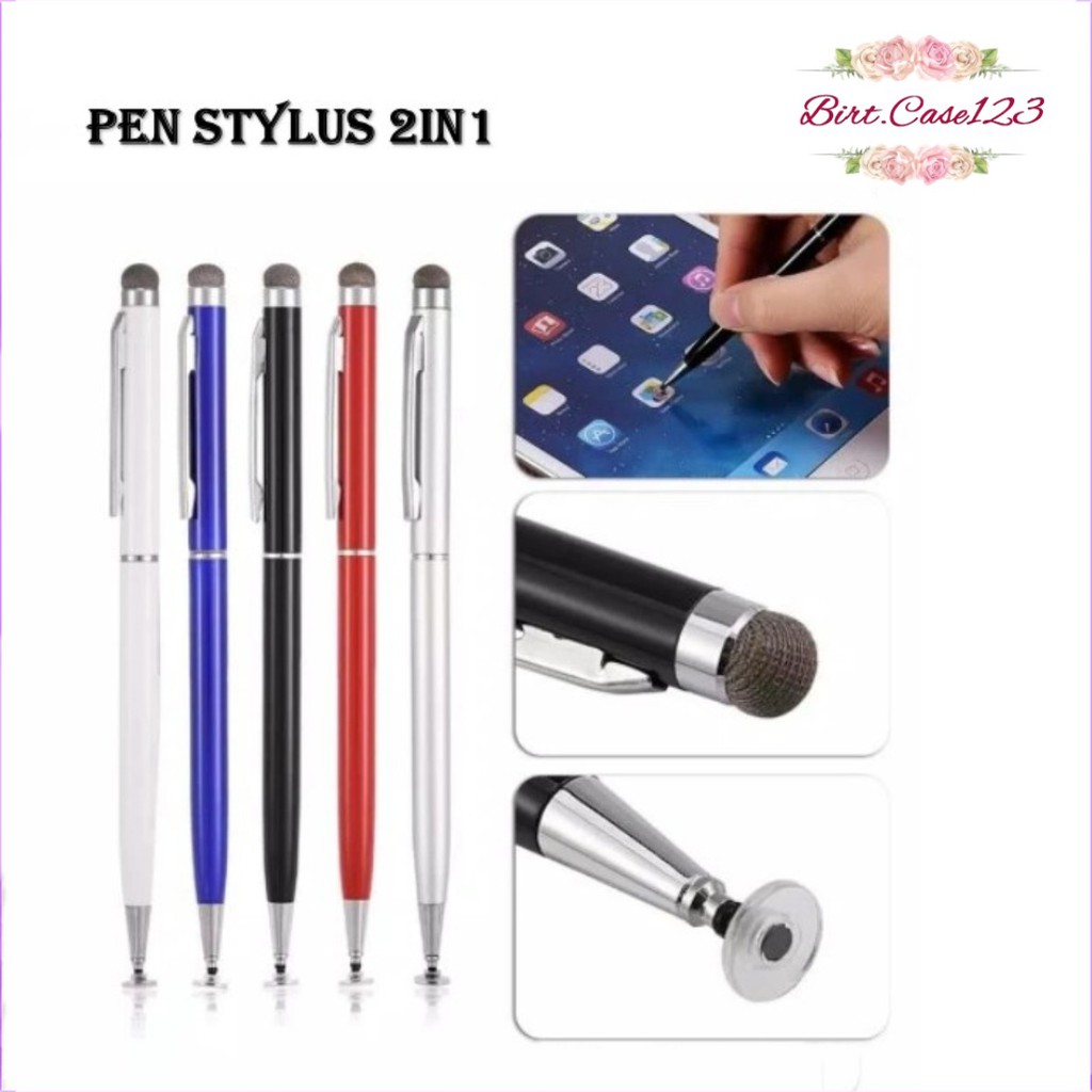 Stylus pen UNIVERSAL 2in1 ballpoint pulpen pena smartphone handphone hp touchscreen touch screen sensitive tablet capacitive BC5943