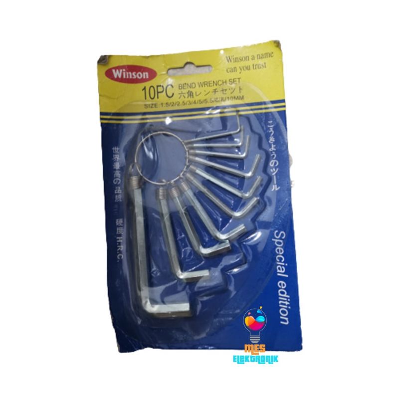 Kunci L Set Winson isi 10 Pcs