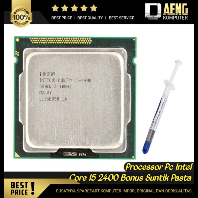 Processor Prosesor Proci PC Intel Core i5 2400 3.10 GHz Socket 1155 Original Bonus Pasta Suntik
