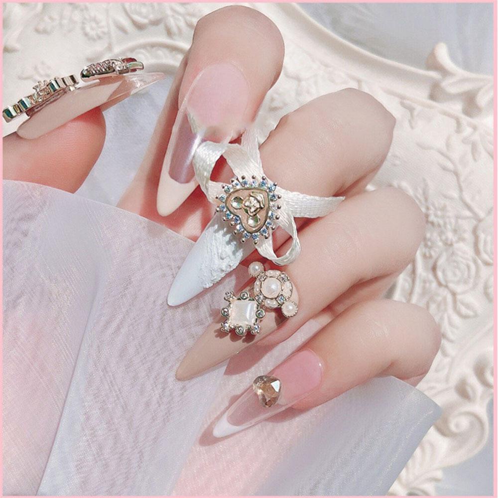 Mxbeauty Nail Art Butterfly Perhiasan Charms 1 Pcs Opal Flash Pearls Berlian Cincin 3D Kuku Berlian Imitasi