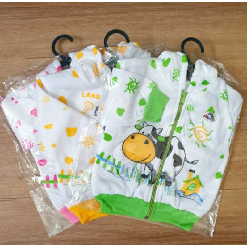 Jaket Boboko Bayi Jacket Baby 6-24 Bulan Sweater Bayi Kancing / Resleting Motif
