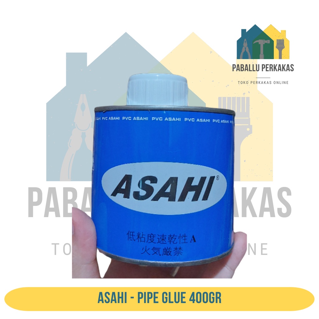 Lem PVC Asahi 400gram / Lem PVC Kaleng Asahi  400gr / Lem Pipa dan Fitting PVC Asahi Kaleng