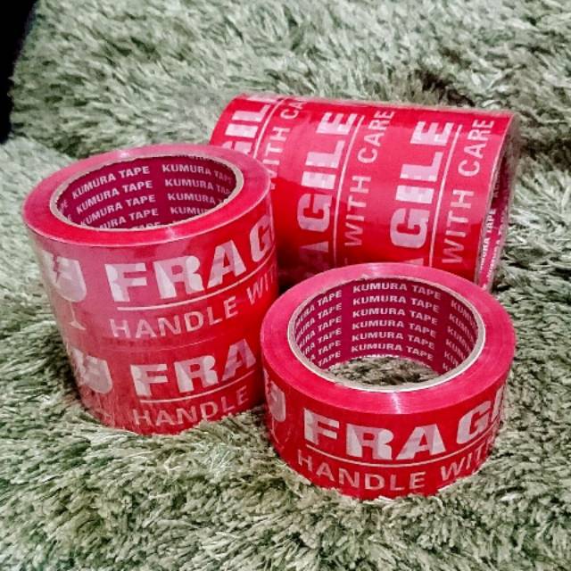 

[Vista.12] Lakban fragile KUMURA 2" Inc (48 mm) 90 yard 50 mic merah