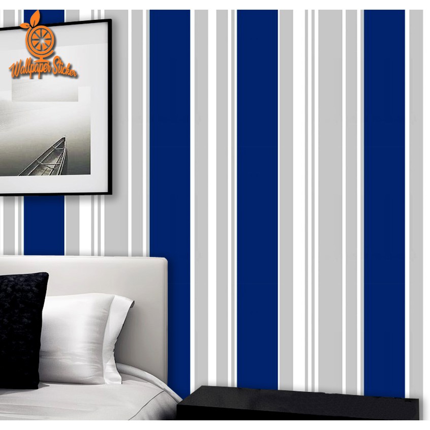 Wallpaper Dinding Wallpaper Stiker Wallpaper dinding Anak Gh Premium Quality 45CM x 8Meter Salur Elegan