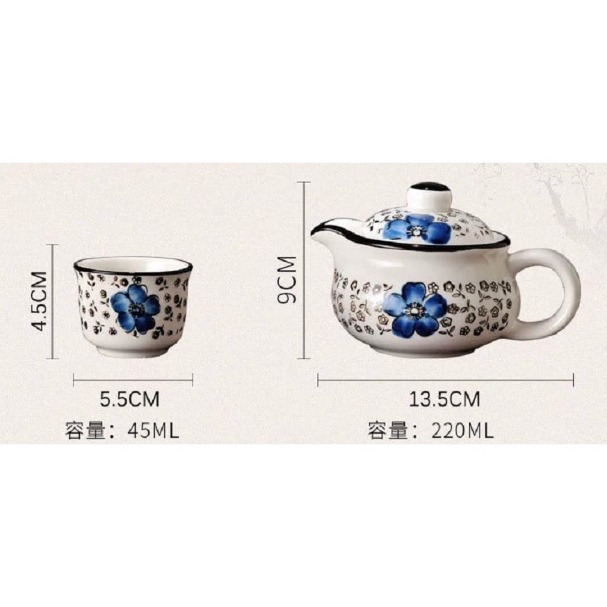 TEAPOT CHINESE SET 6 CUP FLOWER CERAMIC HAMPERS / TEKO SET 6 CANGKIR bunga hamper