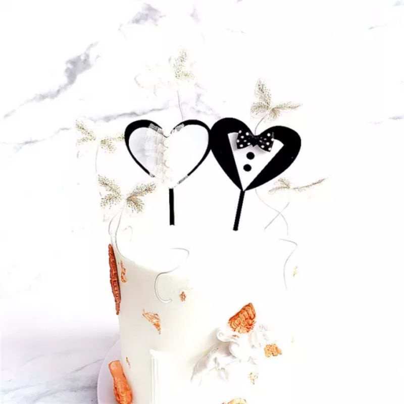 TOPPER WEDDING COUPLE BRIDE GROOM LOVE PENGANTIN DOLL TOYS  BONEKA HIASAN KUE ORNAMEN DEKORASI CAKE