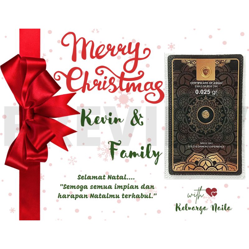 Kartu ucapan Natal + amplop
