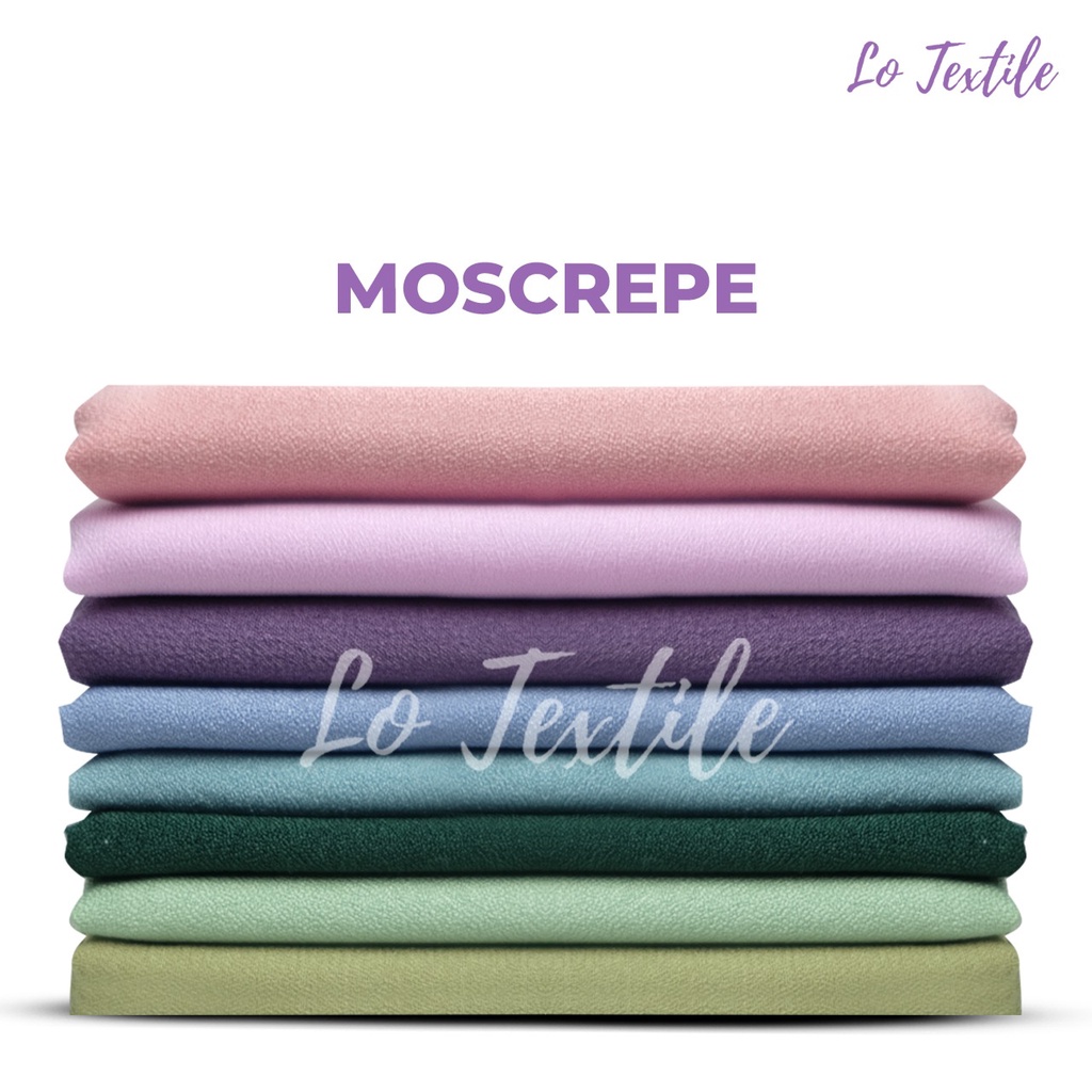 Kain Moscrepe Mosscrepe Premium 0.5 Meter (Seri 1) - Bahan Gamis Murah Kerudung Hijab Moscrep Moskrep