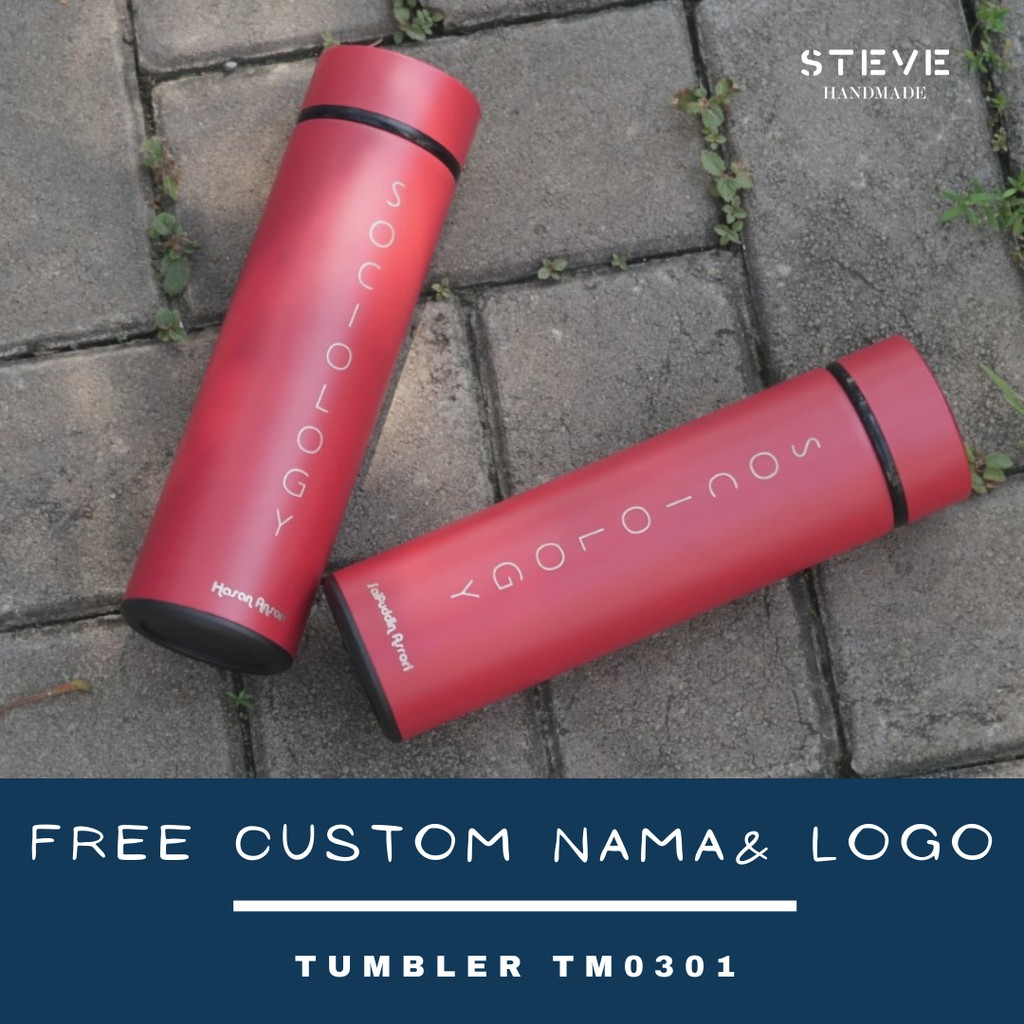 Botol minum stainless termos vacuum tumbler travel mug TM0301 Red Custom Tahan Air Panas dan Dingin