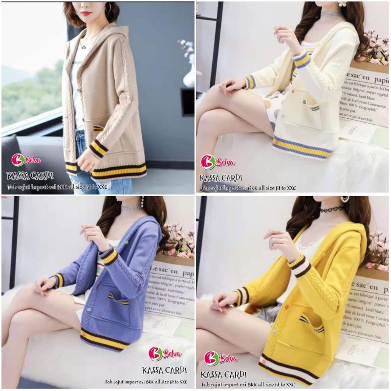 KASSA • EVANY CARDY RAJUT IMPORT SWEATER HOODIE KOREAN STYLE BY BELVA