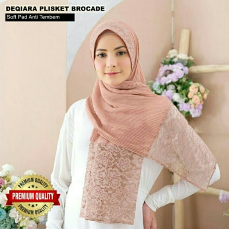 Pasmina Sopt Pad Plisket BROCADE Ceruty Premium Babydoll / Qiara Hijab Official