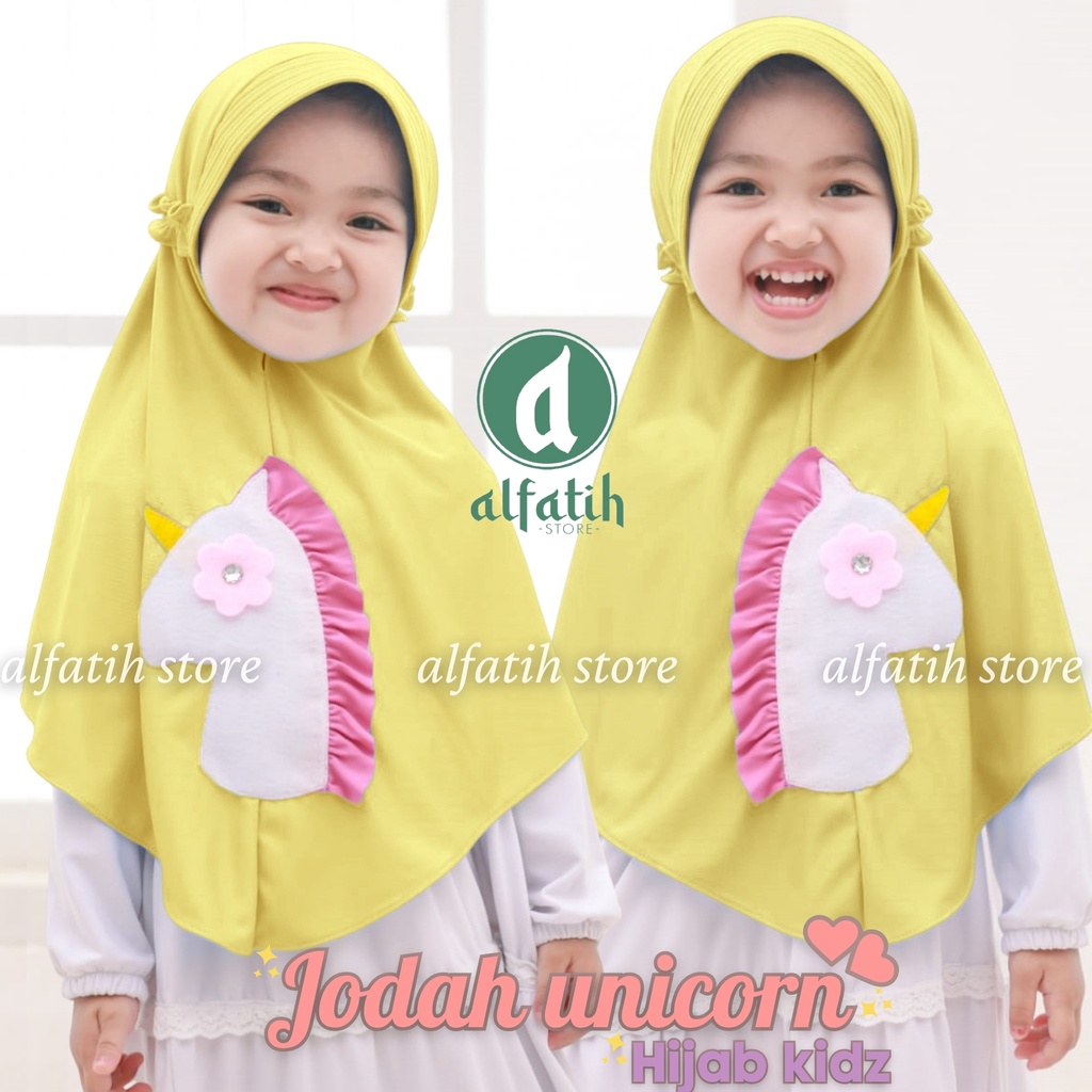 JILBAB ANAK TK - SD JODAH UNIQORN / UNIQORN KUDA PONI / JILBAB ANAK USIA 4-7 TAHUN / PAKAIAN MUSLIMANAK PEREMPUAN / KERUDUNG ANAK TK / HIJAB ANAK TK-SD KHIMAR ANAK