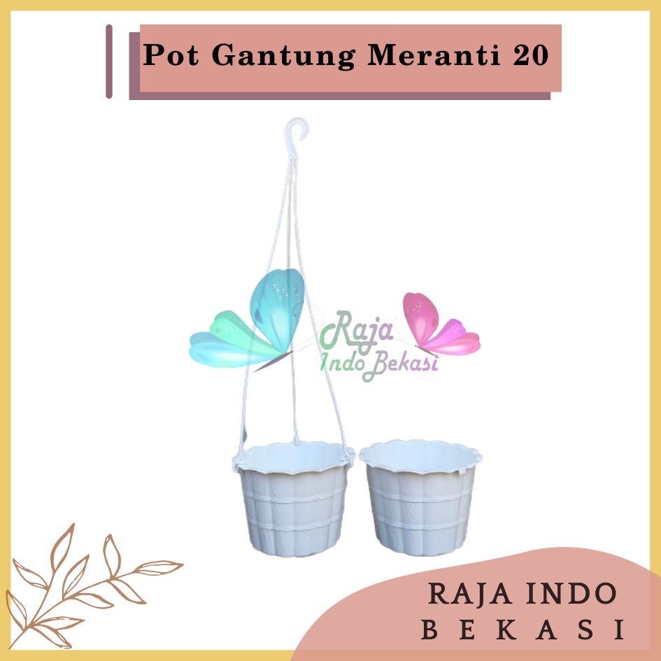 Pot Gantung Meranti 20 Putih Pot Bunga Gantung Motif Gentong Mirip Country Murah Termasuk Tali Pot Bunga Gantung Murah Grosir Unik Plastik Putih