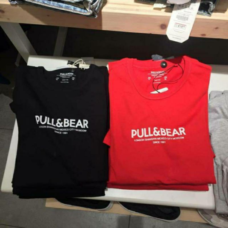 kaos pull&amp;bear tshirt sablon pria wanita London Shanghai