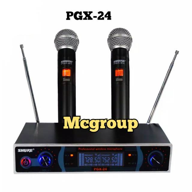 Mikrofone mic wireless SHURE PGX-24 HANDLE bagus