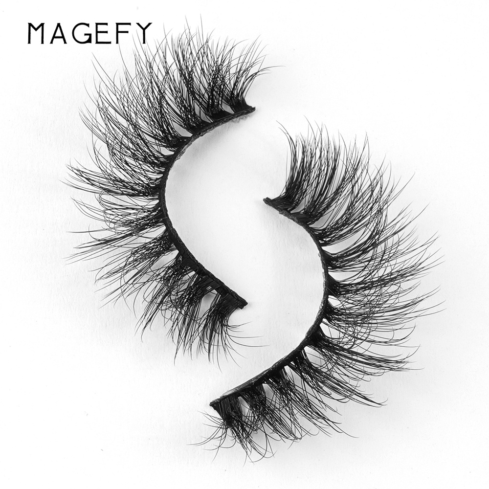 Magefy 10 Pairs 3D Natural False Eyelashes Long Thin Lashes Thick Curls False Eyelashes