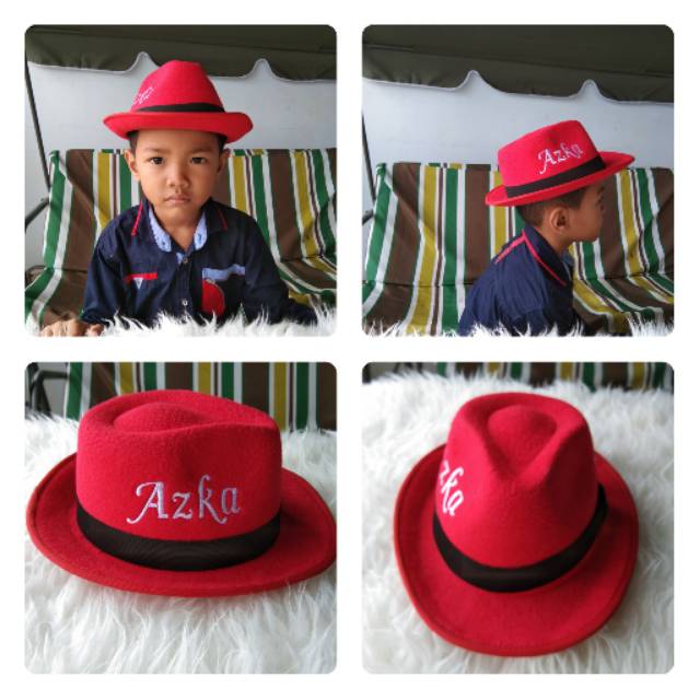 Buat nama di topi fedora anak/topi fedora anak custom